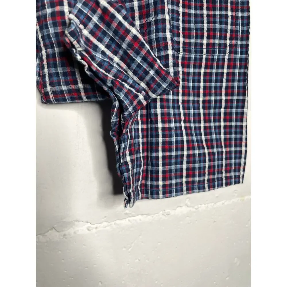 NEW Vintage Oshkosh baby Overalls Plaid Red Blue Size 12 Months